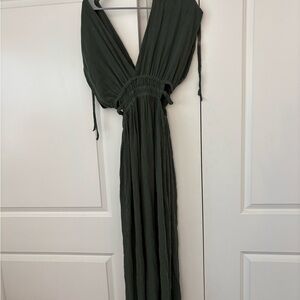 Elegant Olive Green Maxi Dress
